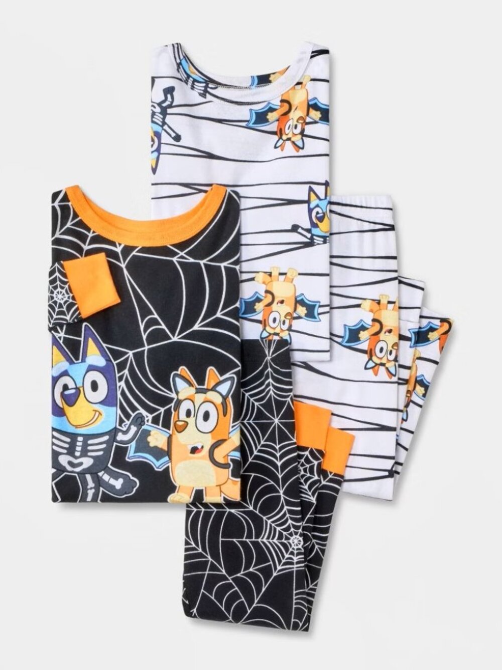 Toddler's 4pc BLUEY Cotton Long Sleeve Halloween Pajama Sets. NEW!